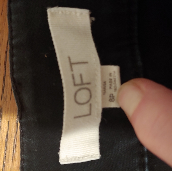 Loft Marisa Cut Ankle Skinny Pants Size 8 Petite Black - Picture 4 of 10